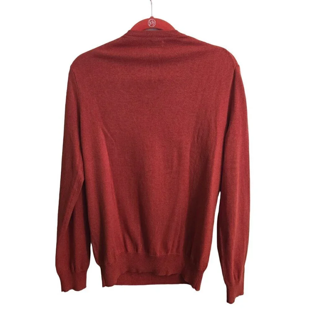 J. Crew Cotton Cashmere Rust V Neck Sweater Size M